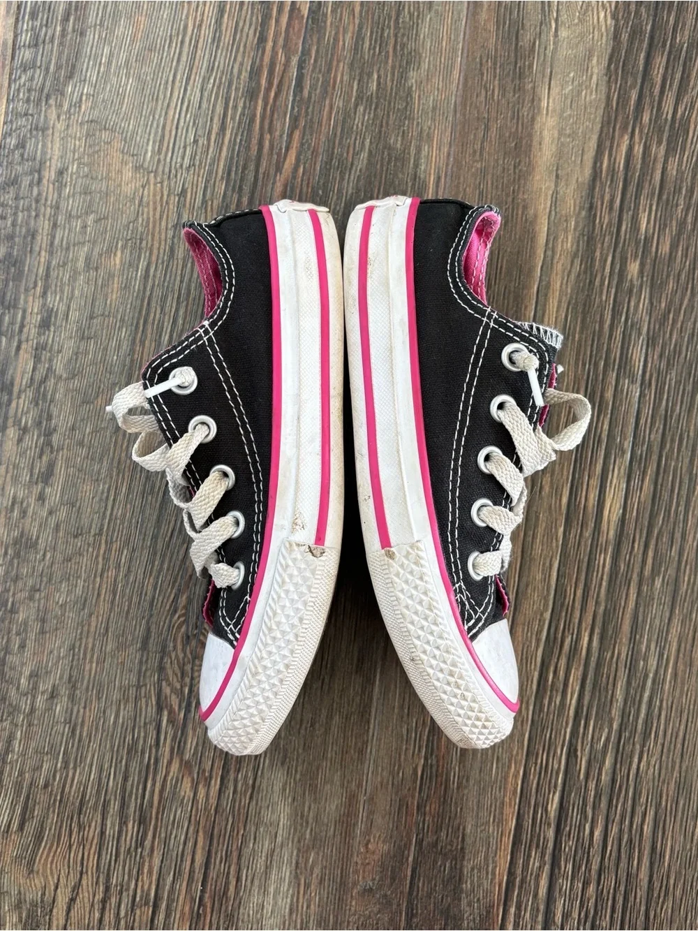 Converse Chuck Taylor Double Tongue Oxford Low Top Sneakers Jrs Sz 11 Black Pink